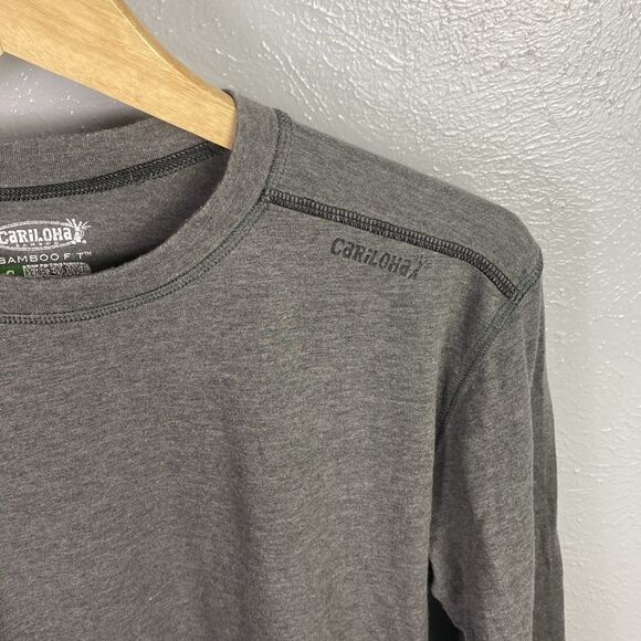 Cariloha Bamboo Long Sleeve T shirt Grey Small 35 - Picture 2 of 6
